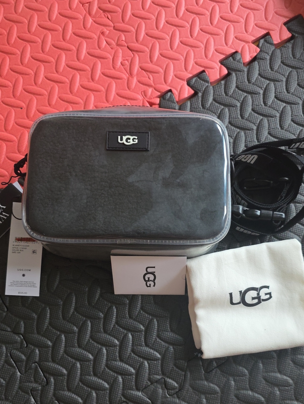 UGG Black Clear-Trim Travel Cosmetic Case